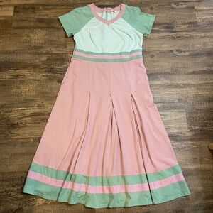 Zapelle 1X MIDI Dress Colorblock Retro Mod Fit & Flare Y2K Aesthetic Throwback